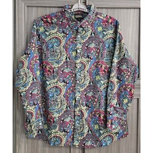 Cremieux Premium Shirt Mens 2XL Multicolor Paisley Button Down Long Sleeve Dress